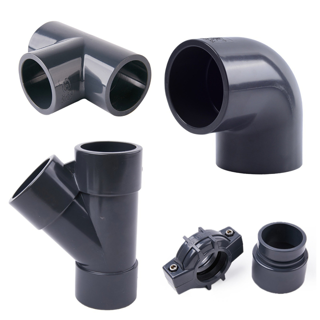 UPVC PVC High Pressure Pipe Fittings Socket Elbow Tee Coupling Union for Water Supply Drainage DIN ASTM Standard PN10 PN16
