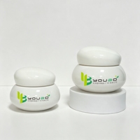 Jars de crème de soin de la peau en plastique PET luxueux et vides avec couvercle à vis pour crème visage, jaune pâle/blanc transparent, tailles 50/100/200 ml