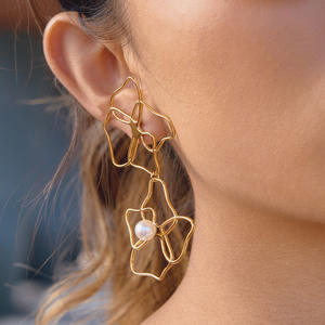 Pendientes Artesanales de Acero Inoxidable al por Mayor, Pendientes Colgantes Artesanales, Joyería Bohemia Chic para Mujer - Product Image 2