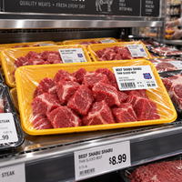 Barquette jetable en plastique PP de qualité alimentaire, personnalisable, pour l'emballage de viande et de volaille, avec procédé de thermoformage pour supermarché