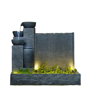 Kinerja Tinggi Fitur Dalam Ruangan Luar Ruangan Kokoh Tahan Lama Batu Granit Alam Taman Air Mancur Dinding