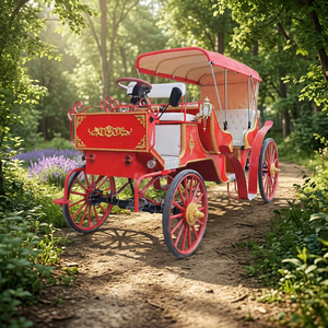 Carruaje de Lujo Rojo para Bodas, Eléctrico y Tirado por Caballos, para Paseos Turísticos, Precio al por Mayor - Product Image 1