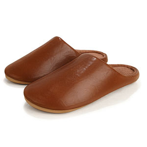 2025 New Design <strong>Men's</strong> and Women's Matching Home Leather <strong>Slippers</strong> - Comfortable and Warm Cotton <strong>Slippers</strong> for Autumn and Winter - Product Image 3