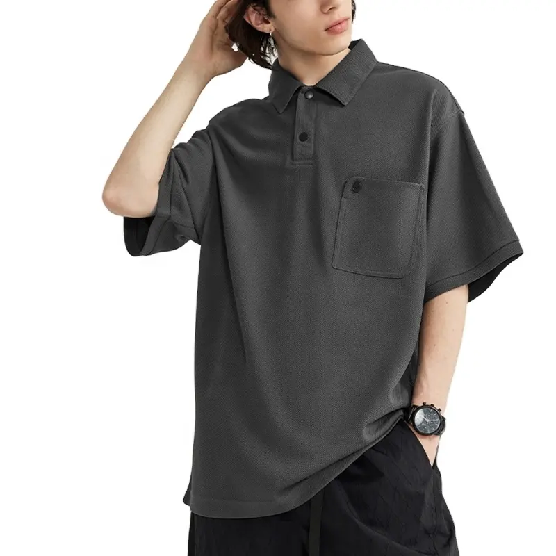 2024 Spring/Summer New Fashion Brand Street Loose Pitting Pique Polo Shirt for Men American INF Men's Wear Purchasing Agent
