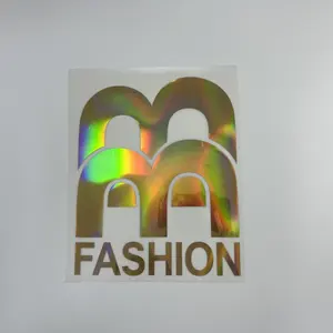 Factory wholesale custom heat transfer design logo iron-on sticker label custom holographic vinyl heat transfer for t-shirts