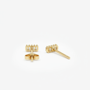 Pendientes de Barra con Diamantes Baguette DHANI JEWELS al por Mayor, Oro Blanco, Amarillo y Rosa de 14K, Claridad VS, Diamantes Naturales para Minoristas de Lujo - Product Image 4