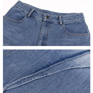 High Quality Custom Regular Fit Retro Denim Pants <b>Soft</b> Comfortable Breathable Light Wash Mid Waist Straight-leg Men's <b>Jeans</b> - Product Image 5