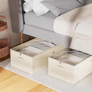 Conteneurs de rangement pliables robustes de 80 L pour sous le lit, sacs de rangement sous le lit pour vêtements, couvertures, pulls, chaussures, placard - Product Image 6