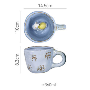<span class=keywords><strong>Tazza</strong></span> in ceramica per la colazione personalizzata <span class=keywords><strong>tazza</strong></span> di latte per il tè per i regali moderna 3D cartone animato creativo Zou Ju Dog Cat lumaca - Product Image 5