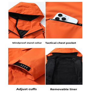 Veste bomber softshell d'hiver à capuche pliable, doublée de <span class=keywords><strong>polaire</strong></span>, imperméable, coupe-vent, respirante, pour la randonnée, le trekking, le camping, les activités de plein air - Product Image 3