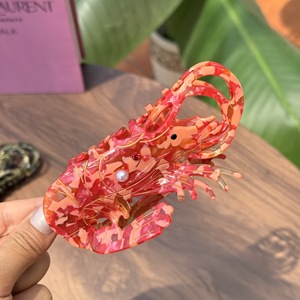Pinces à griffes en acétate nouvellement conçues <span class=keywords><strong>pour</strong></span> homards décorés de perles et de diamants épingles à cheveux de créature marine de dessin animé - Product Image 2