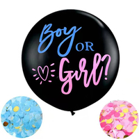 Ballons de révélation de sexe métalliques noirs et roses de 36 pouces pour les décorations de fête de remise des diplômes