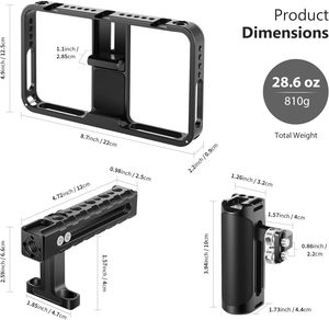 NEEWER universale telefono Video Rig Kit compatibile con iPhone 14 Plus 14 13 12 Pro Android, telefono palmare in alluminio gabbia con - Product Image 6