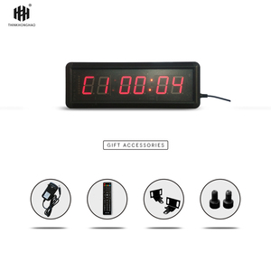 ตัวจับเวลาตั้งโต๊ะ6หลัก1.5นิ้วตัวจับเวลา <span class=keywords><strong>LED</strong></span> ดิจิตอลควบคุมการนับถอยหลังเข้ายิมสีแดงทั้งตัวในร่ม - Product Image 6