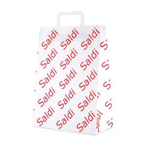 Shopper vendita carta manico piatto 26 cm + 11 cm x 34.5 cm - Product Image 1