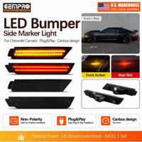 Feux de position latéraux de pare-chocs à LED rouges arrière et ambre avant avec lentille fumée pour Chevrolet Camaro 2010-2015