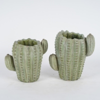 Série Creative Cactus - Pot de fleurs en ciment écologique avec finition émaillée - Design minimaliste pour utilisation en extérieur dans le jardin - Emballé en carton