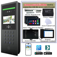 Système de contrôle d'accès avec clavier, code QR, reconnaissance faciale, vidéophone 4,5 pouces, interphone vidéo