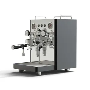 Ev kullanımı otomatik çekme çiçek buhar kahve makinesi çelik 2 In 1 ticari Espresso kahve makinesi makinesi süt Frothing ile
