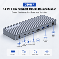 Dock Thunderbolt 4 14-in-1 40Gbps 90W PD 8K+60Hz untuk Ethernet 2.5G USB 10Gbps Tersedia