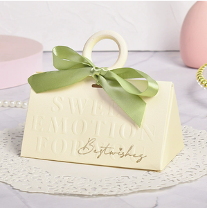 DAMAI Wholesale Triangular Handheld Foldable Wedding <b>Candy</b> <b>Box</b> for Engagement Ceremonies Bridal Favors Paper <b>Box</b> - Product Image 5