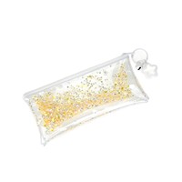Trousse à crayons PVC Quicksand motif étoile, sac de rangement de style japonais, boîte à papeterie grande capacité pour petits objets, choix créatif