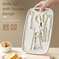 Ensemble de couteaux multifonctionnels en acier inoxydable YX-E1-26 avec revêtement antirouille, 5 pièces, pour le camping en plein air et la préparation de la nourriture pour bébés