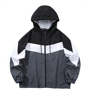 Blouson universitaire homme color-block avec capuche amovible, fermeture éclair, écologique, respirant, coupe-vent, décontracté, pour l'hiver, coupe régulière - Product Image 4