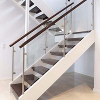 Intérieur double plaque d'acier escalier bois marche droite zig zag escalier en forme de Z limon escalier