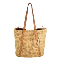 Nouveau modèle Grand sac fourre-tout en paille Fournisseur de la Chine Sac panier en osier de style vintage OEM pour dames Sac à bandoulière tendance pour l'été