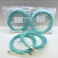 Kabel Patch Fiber Optik Multimode Duplex OM3 LC Buatan China 10m Jaket LSZH UPC Polish Kehilangan Sisipan 0.3dB