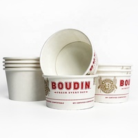 Kraft brun de qualité alimentaire personnalisé 750/1000/1500ML jetable écologique à emporter emballage noir bol à soupe en papier pour salade
