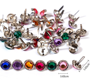 Trang Phục Trang Trí Đinh Tán 6Mm 7Mm 8Mm 9Mm 10Mm 12Mm Kim Loại Đầy Màu Sắc Acrylic Kim Cương Pha Lê Rhinestone Stud Nút - Product Image 1