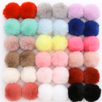 Porte-clés en forme de boule, pompons colorés en vrac, décoration de Noël, pompons en fourrure moelleuse, super doux, pour ameublement automobile, 50 pièces/sac