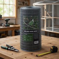 Rouleau de grillage soudé galvanisé 14 gauge à mailles carrées de 1 po x 1 po pour cage à oiseaux