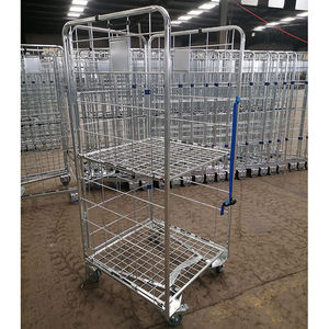 Midwell डबल परत तह भारी सामग्री हैंडलिंग स्टील रोल कंटेनर रोल गाड़ी रोल पिंजरे ट्राली - Product Image 2