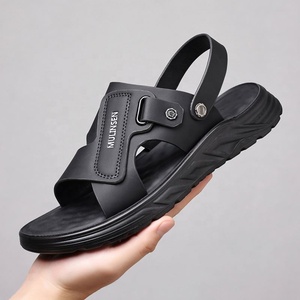 Sandalias de Verano para Hombre: Zapatos de Playa Casuales de Cuero Genuino para Hombre, Uso en Exteriores, Chanclas de Doble Uso con Suela Suave Antideslizante, Sui - Product Image 4
