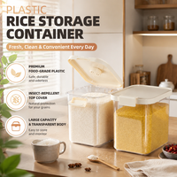 Harmonic Plastic Rice Storage Container Home Use Insect-Proof Moisture-Proof Sealed Large 20-Pound Rice Box Grain Flour