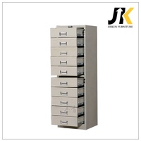 Archivador Metálico de Acero con Múltiples Cajones, Organizador de Oficina de 15 Cajones para Documentos, Archivador Vertical Delgado con Tiradores Cromados