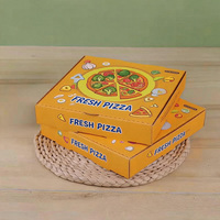 Boîte à pizza en carton ondulé bleu clair avec logo personnalisé, emballage alimentaire imperméable pour plats à emporter, livraison rapide en 72h