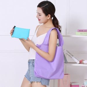 Bolsa de compras plegable con cremallera, bolso grande portátil ecológico, bolso de tela Oxford grueso, impermeable, 43x65cm, 210D - Product Image 4
