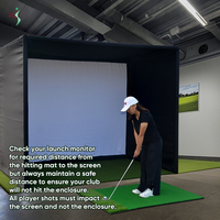 Tente de Tir pour Projecteur de Simulateur de Golf Facile à Assembler, Cage d'Entraînement de Golf, Enceinte de Simulateur de Golf Intérieur avec Écran d'Impact HD