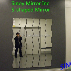 SINOY Decorative 6mm Wood Frame Wavy <b>Mirror</b> <b>Long</b> Wave Flat Pattern <b>Mirrors</b> for Bedroom & Bathroom <b>Wall</b> Decor 2mm Thickness" - Product Image 6