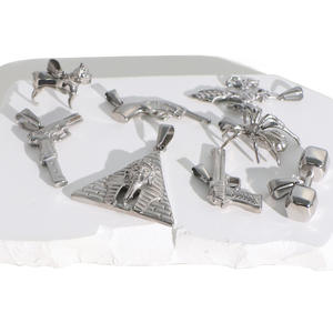 Dijes de Acero Inoxidable Estilo Europeo y Americano, Hip-hop Retro, Pirámide de Acero Titanio, Pistola, Barra, <span class=keywords><strong>Araña</strong></span> Dorada, para DIY - Product Image 4