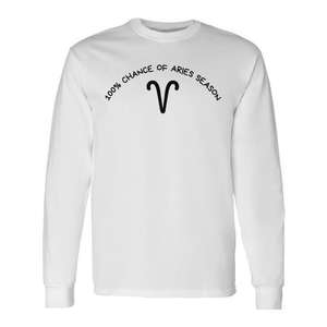 T-shirt à manches longues Aries Season 100 Chance Astrology Design - Product Image 1
