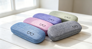 Étui à lunettes haut de gamme fait main en tissu et métal, fermeture magnétique, doublure en velours doux en tissu de lin, boîte carrée intégrée - Product Image 2