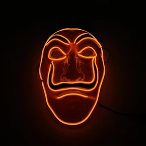 Masque lumineux Dali pour Halloween, LED, ambiance festive, <span class=keywords><strong>d</strong></span>écorations, masque de <span class=keywords><strong>film</strong></span> La Maison des Cartes - Product Image 2