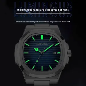 Orologio al Quarzo di Lusso da <span class=keywords><strong>Uomo</strong></span> Cassa in Lega Cinturino in <span class=keywords><strong>Silicone</strong></span> Stile Giovanile Business Luminoso Impermeabile alla Moda - Product Image 3