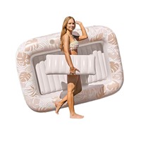 Nuevo Producto en Stock: Colchón Flotante Doble de PVC con Diseño de Hoja de Arce, Plegable, Estilo Negro, para Tomar el Sol en la Piscina