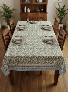 Blue Yellow Floral Tablecloth Cotton Dining Table Cover Printed Table Linen Kitchen Decor Washable Table Cover - Product Image 2
